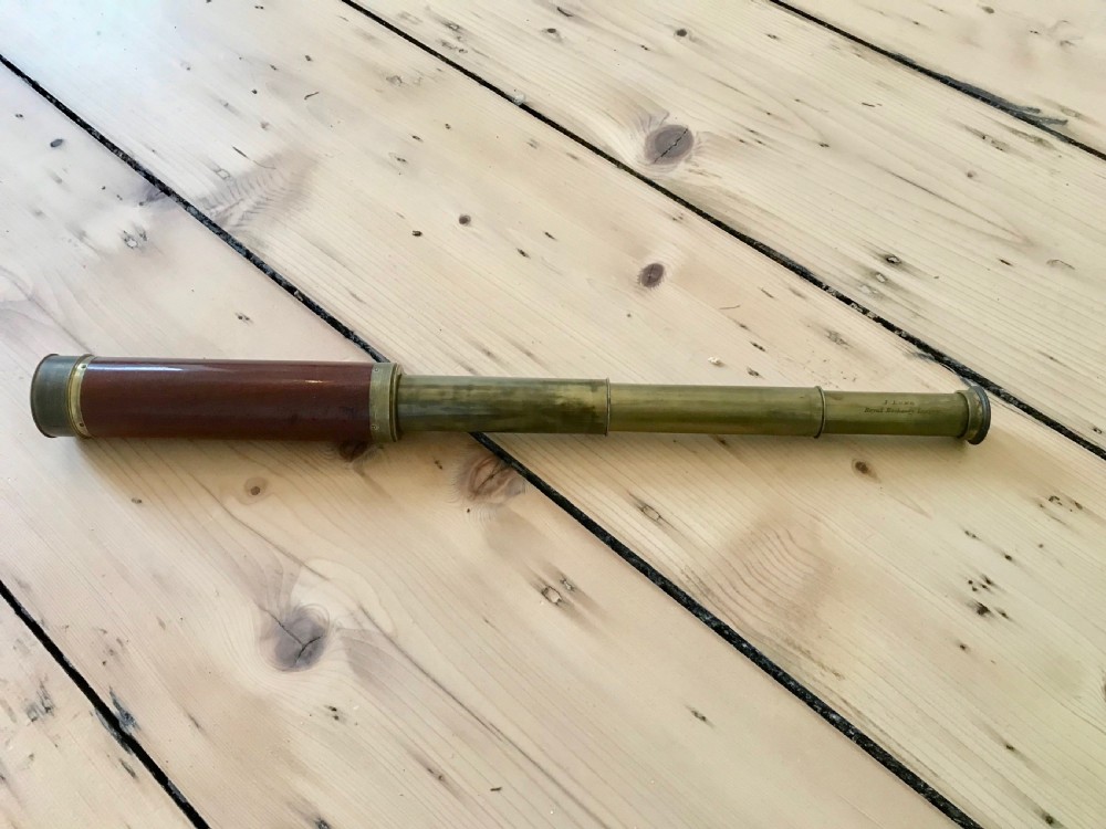 Antique Georgian Three Draw Telescope - Original Case & Maker's Name View VII
