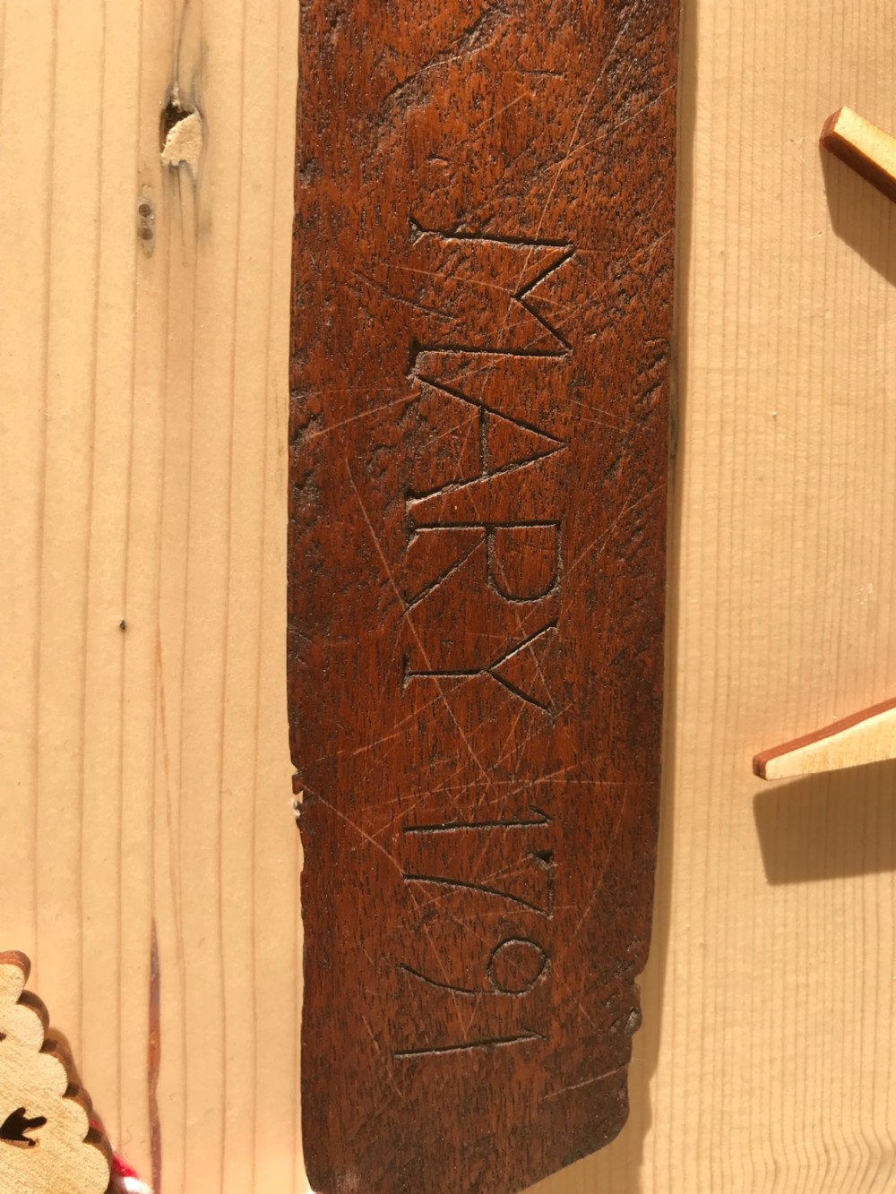 Antique Treen Stay Busk - Dated 1791 View VII