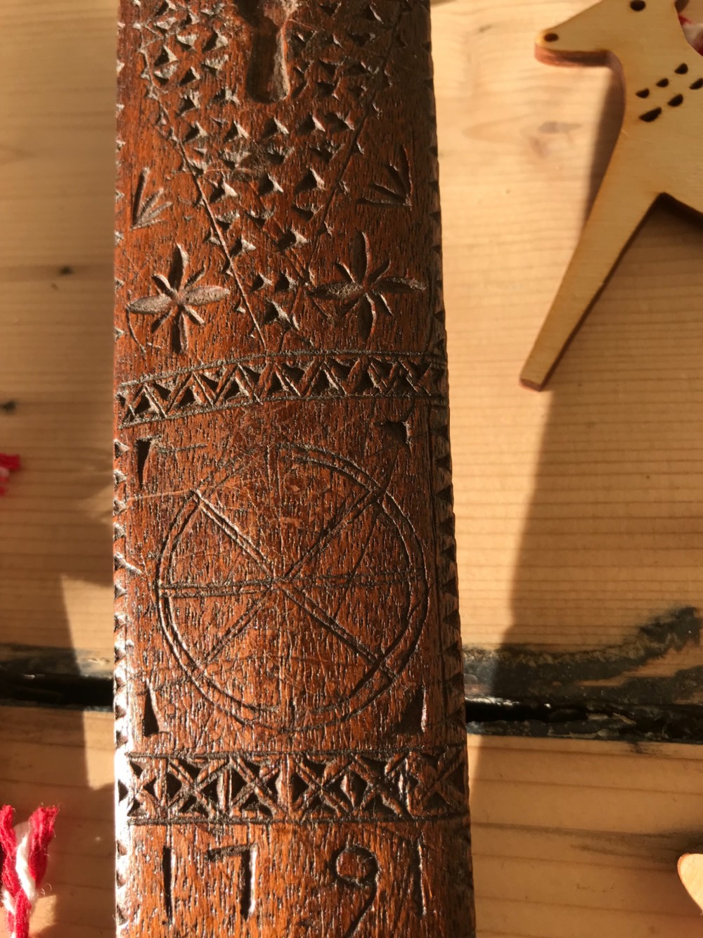 Antique Treen Stay Busk - Dated 1791 View XI