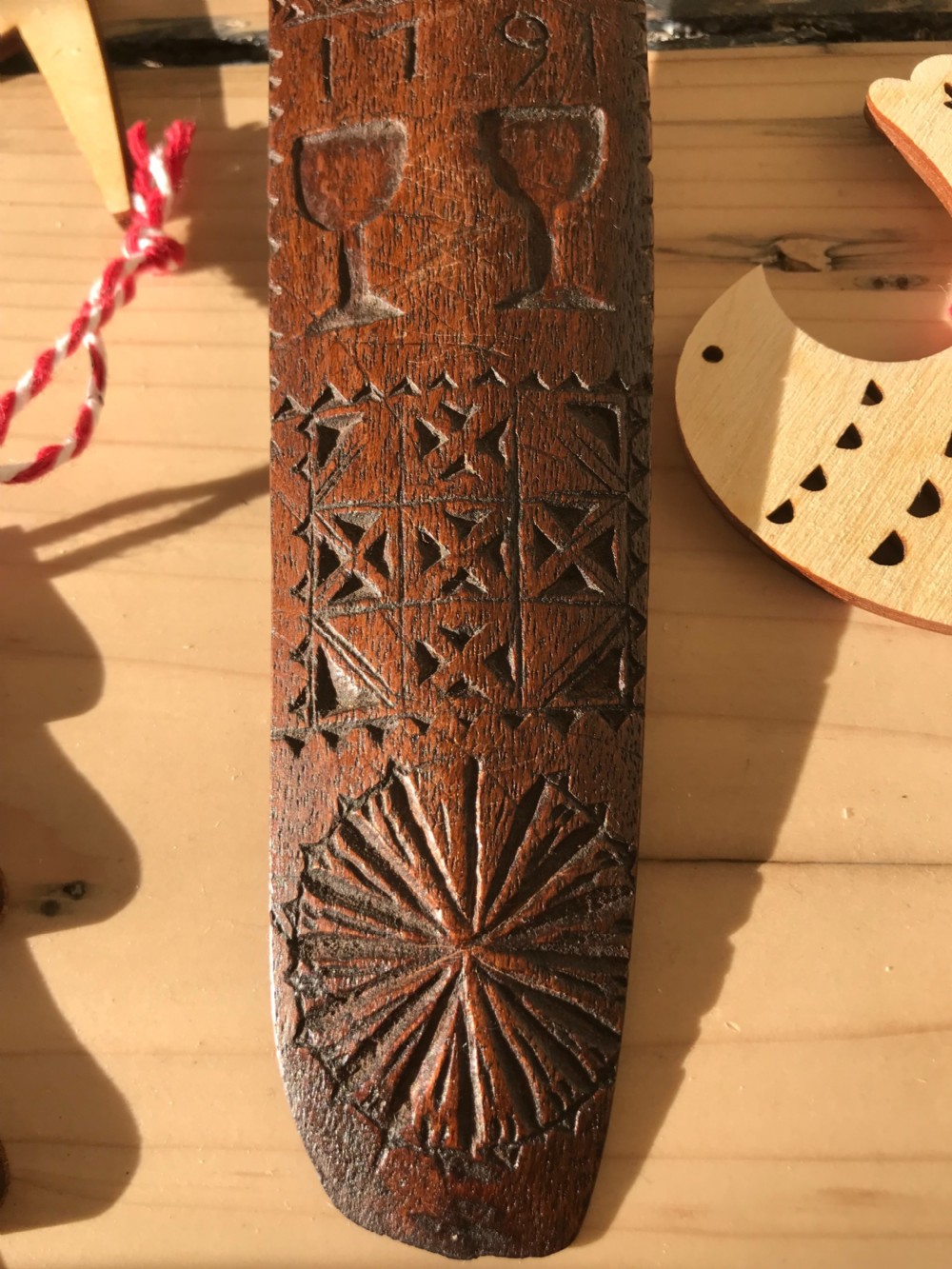 Antique Treen Stay Busk - Dated 1791 View XII