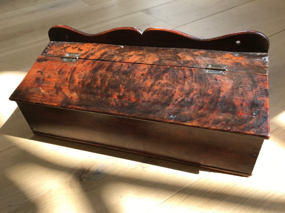 Antique Fruitwood Candle Box - Plum Wood View III