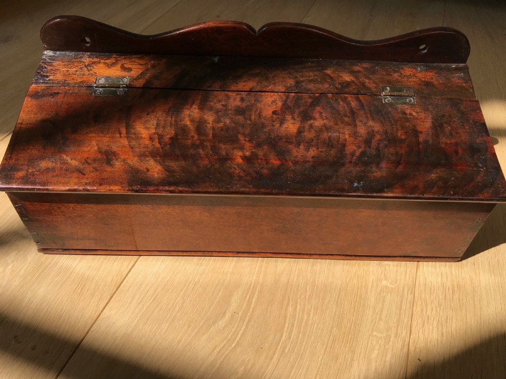 Antique Fruitwood Candle Box - Plum Wood View IV