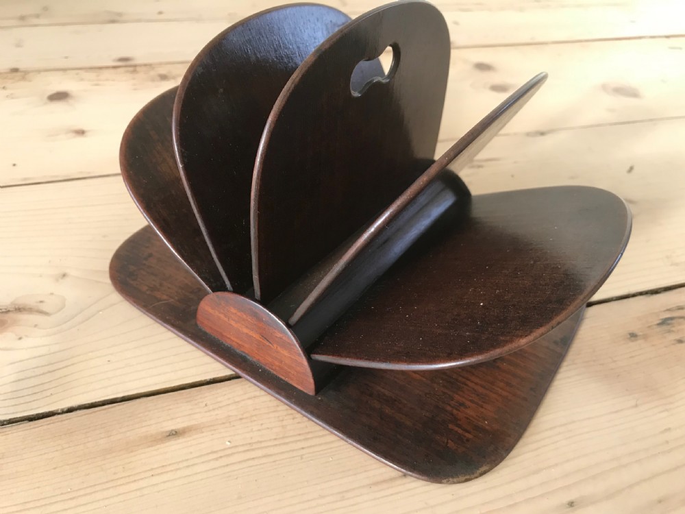 Antique Mahogany Letter/Stationery Holder - fan shaped View III