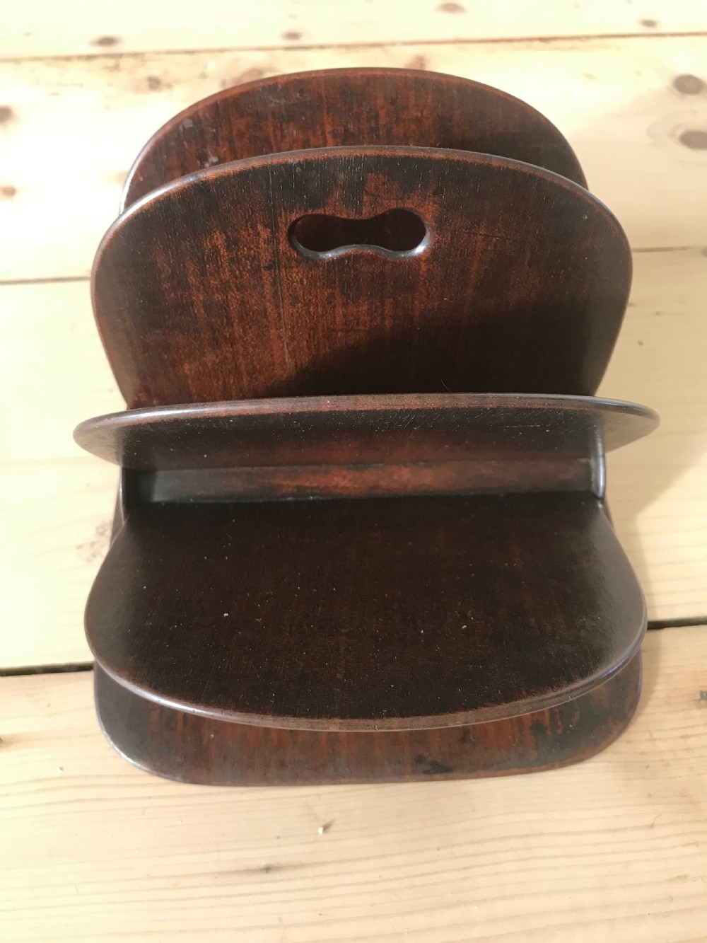 Antique Mahogany Letter/Stationery Holder - fan shaped View VI