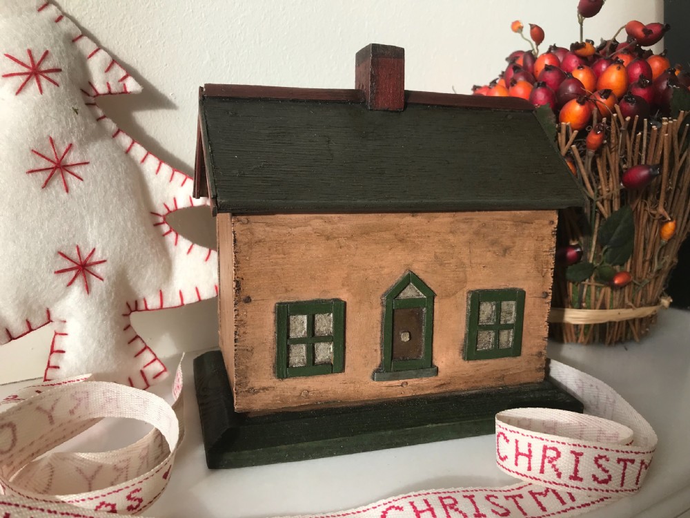 A Folk Art Painted Money Box - House View VII