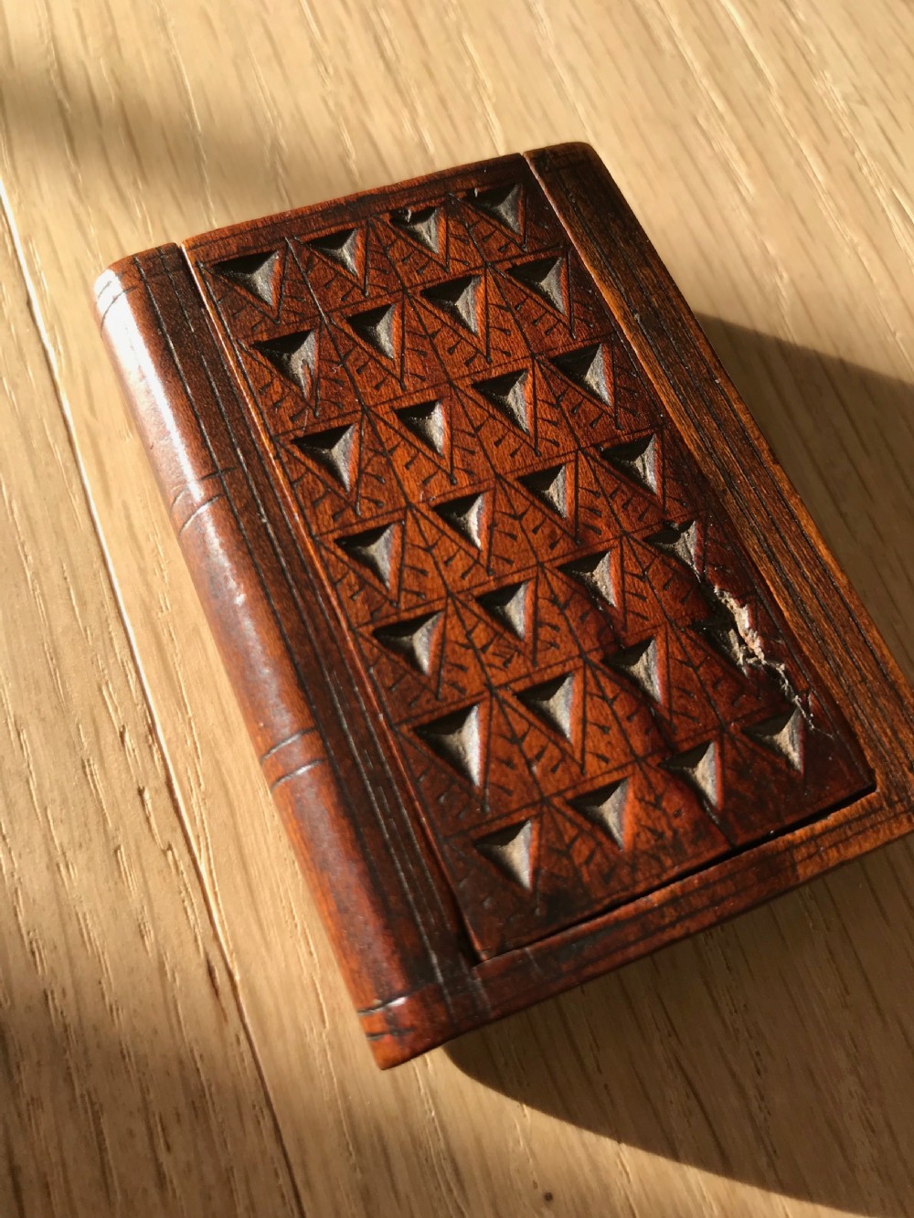 Antique Chip Carved Book Box