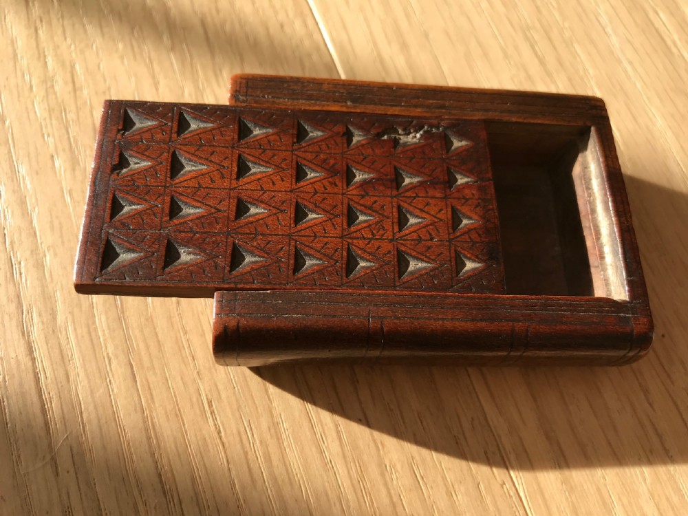 Antique Chip Carved Book Box View IV