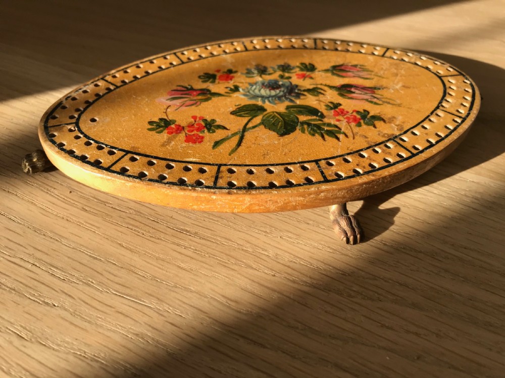 An early 1800's whitewood cribbage board  View III