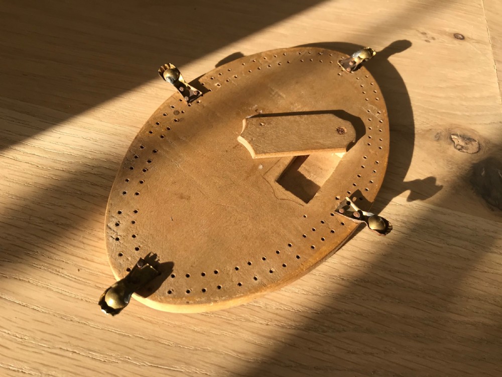 An early 1800's whitewood cribbage board  View IV