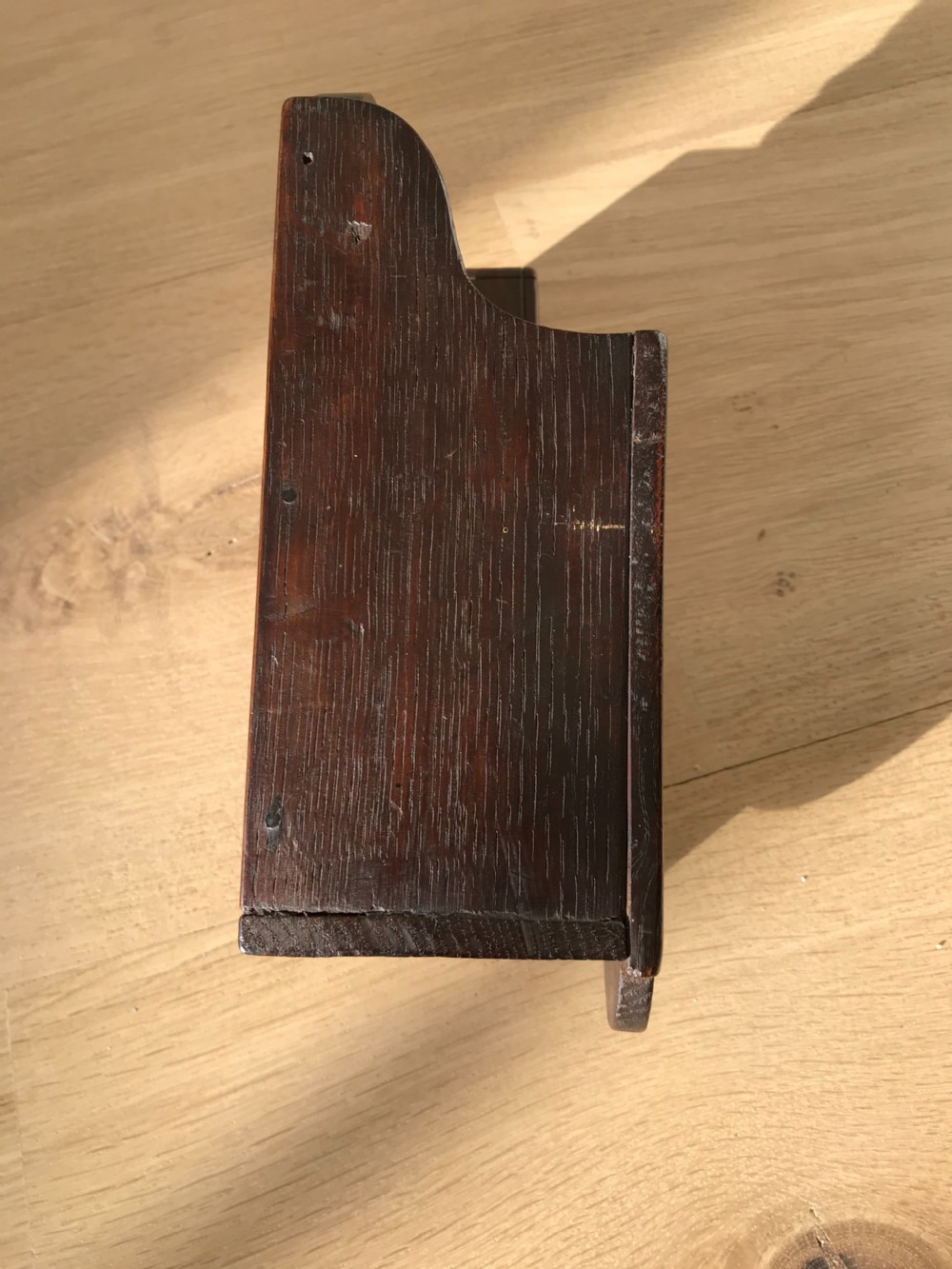 Antique Welsh Oak Spill/Candle Box View II