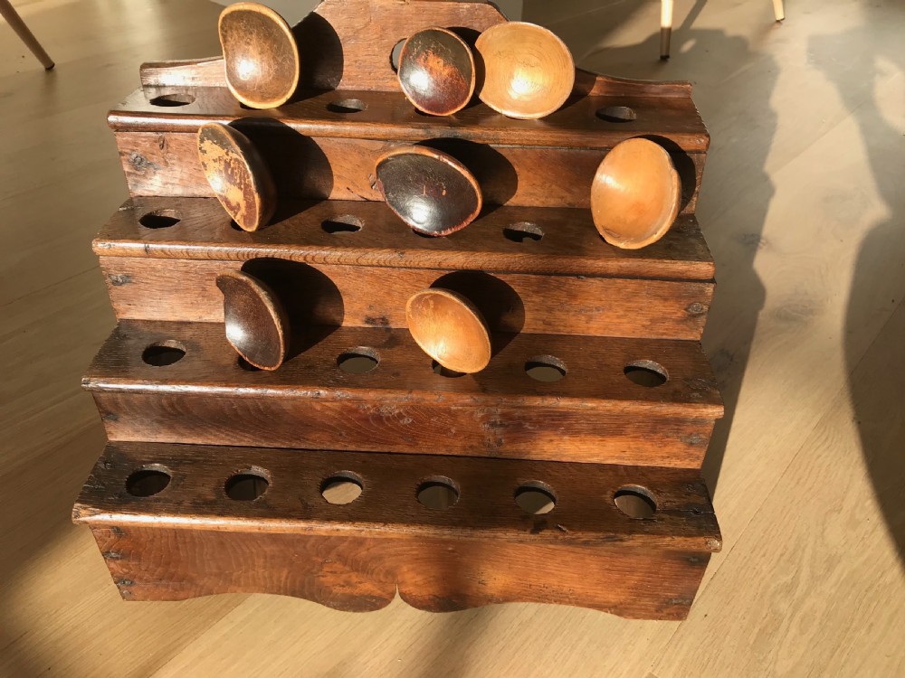 Antique Oak Welsh Spoon - Four tier View VI