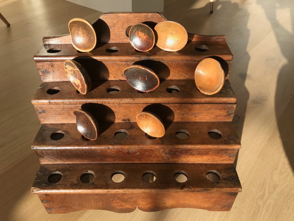 Antique Oak Welsh Spoon - Four tier View VIII
