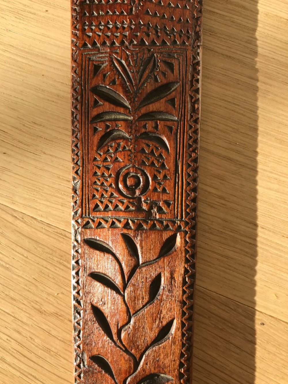 An Antique Treen Stay Busk- chip carved decoration View VIII