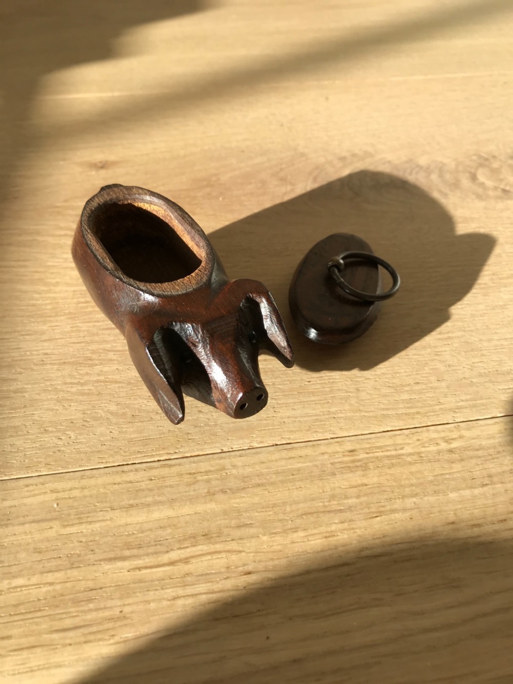 Antique Snuff Box - carved as a pig View II