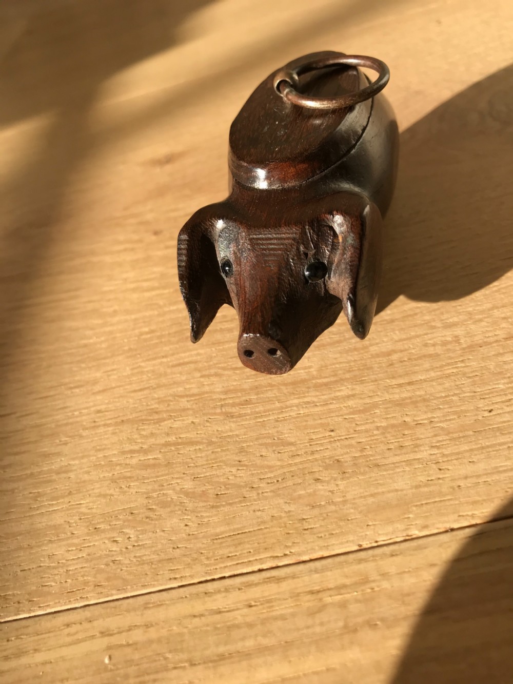 Antique Snuff Box - carved as a pig View III