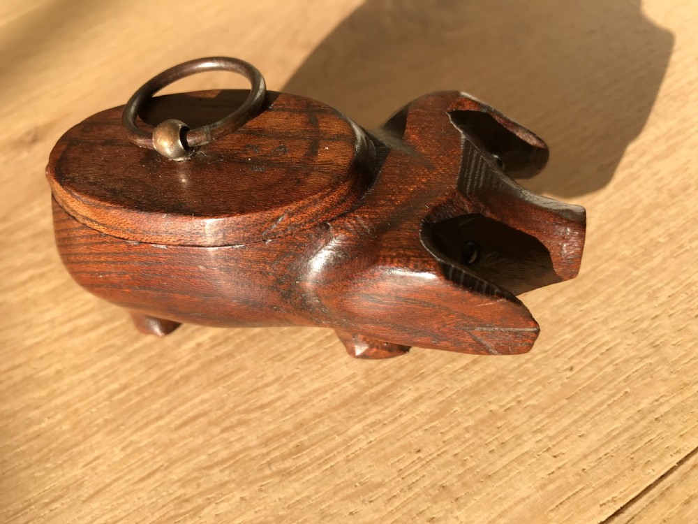 Antique Snuff Box - carved as a pig View IV