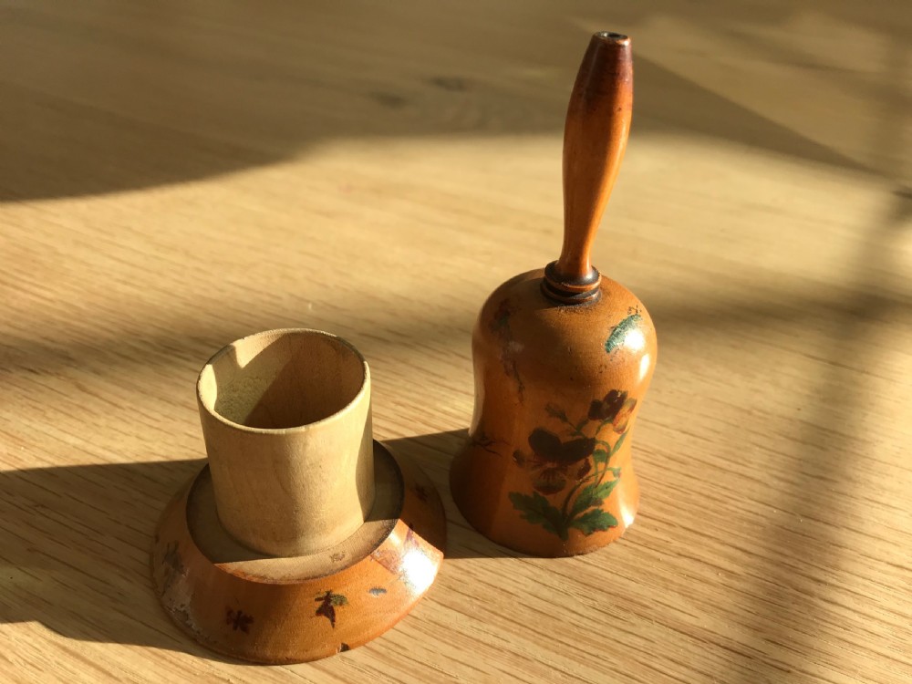 Antique Needlecase - Bell Shaped- treen View V