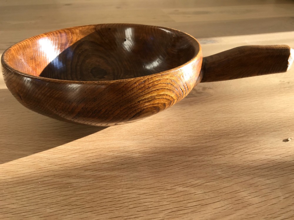 Antique Ash Wood Ale Scoop - treen