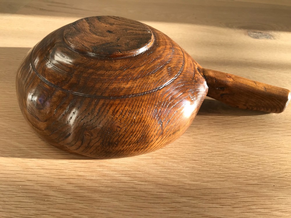 Antique Ash Wood Ale Scoop - treen View II