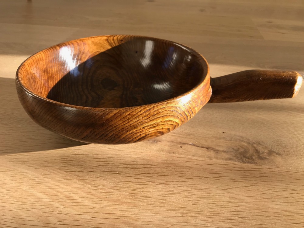 Antique Ash Wood Ale Scoop - treen View III