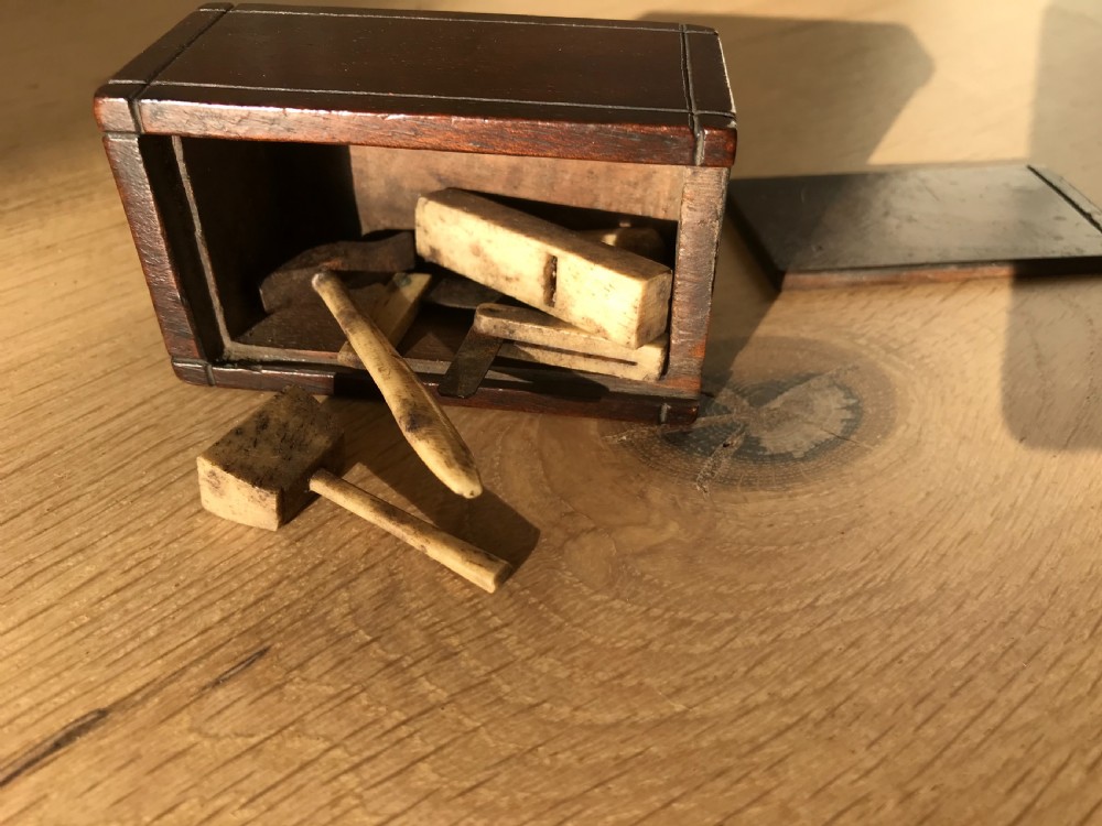 An Antique Box with Miniature Carpentry Tools View V