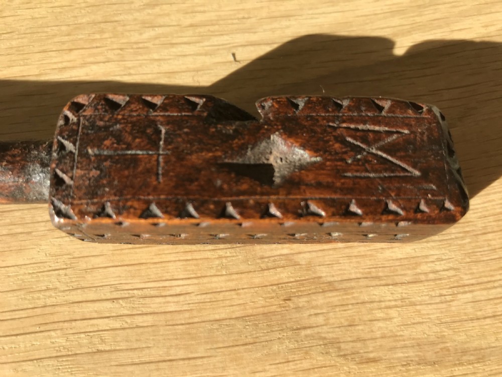 Antique Treen Knitting Sheath - Dated 1796 View II