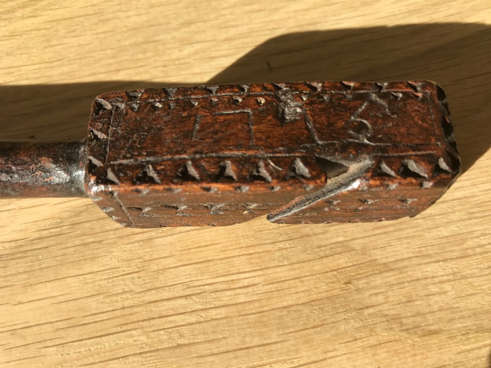 Antique Treen Knitting Sheath - Dated 1796 View IV
