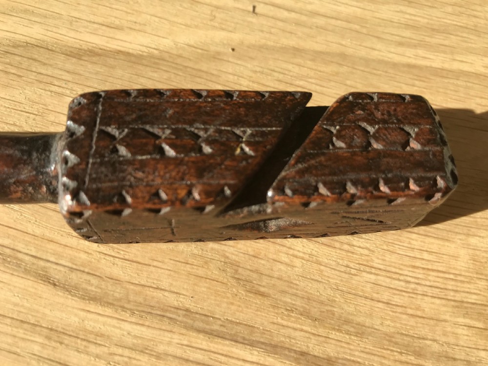 Antique Treen Knitting Sheath - Dated 1796 View V