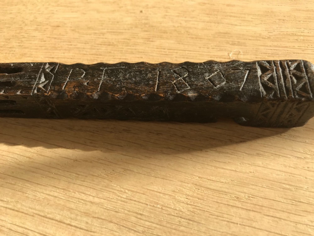 Antique Treen Knitting Sheath - 1807 View III