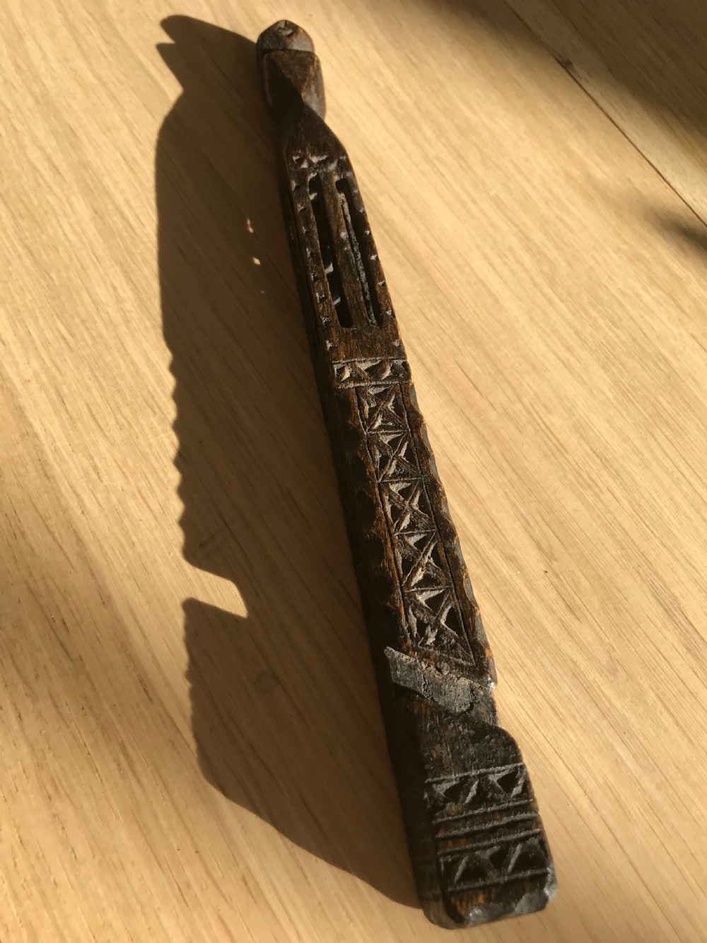 Antique Treen Knitting Sheath - 1807 View VI