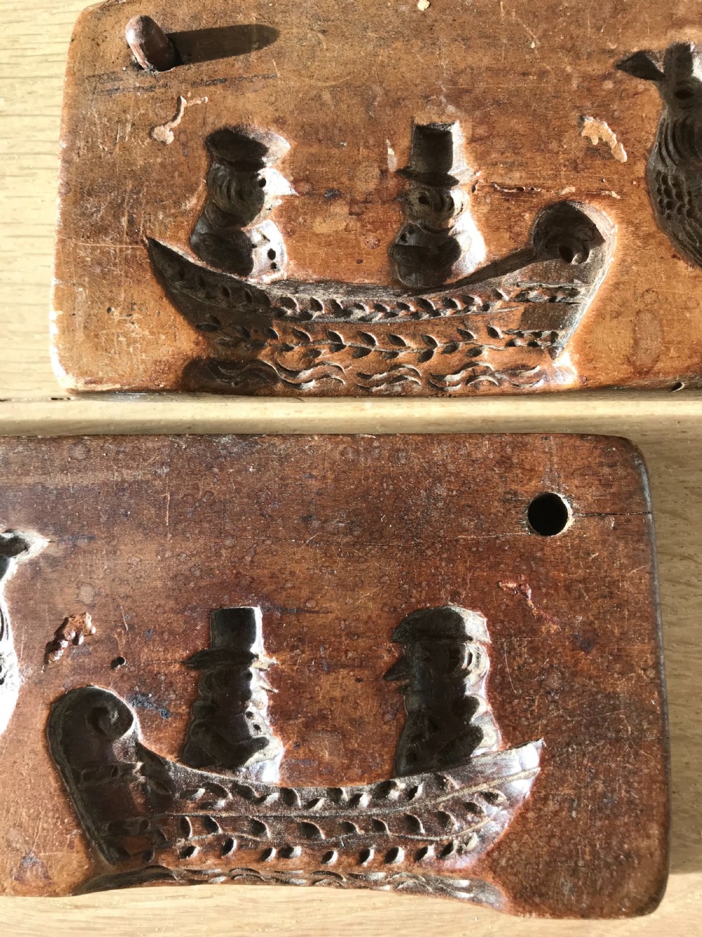 An Unusual Two Piece Antique Treen Confectionery Mould View IX
