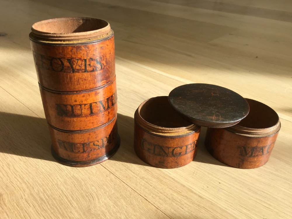 Antique Five Tier Spice Tower - treen View II