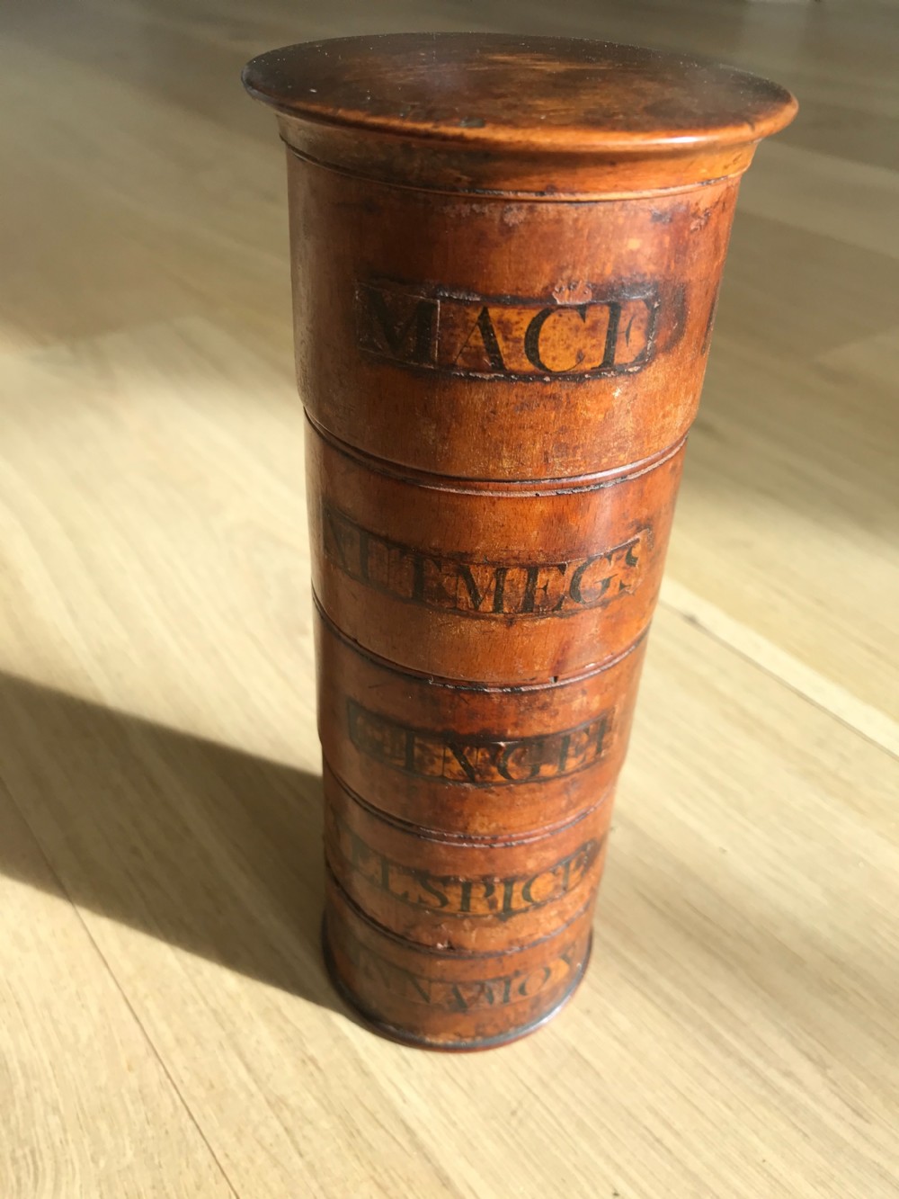 Antique Five Tier Spice Tower - treen View III