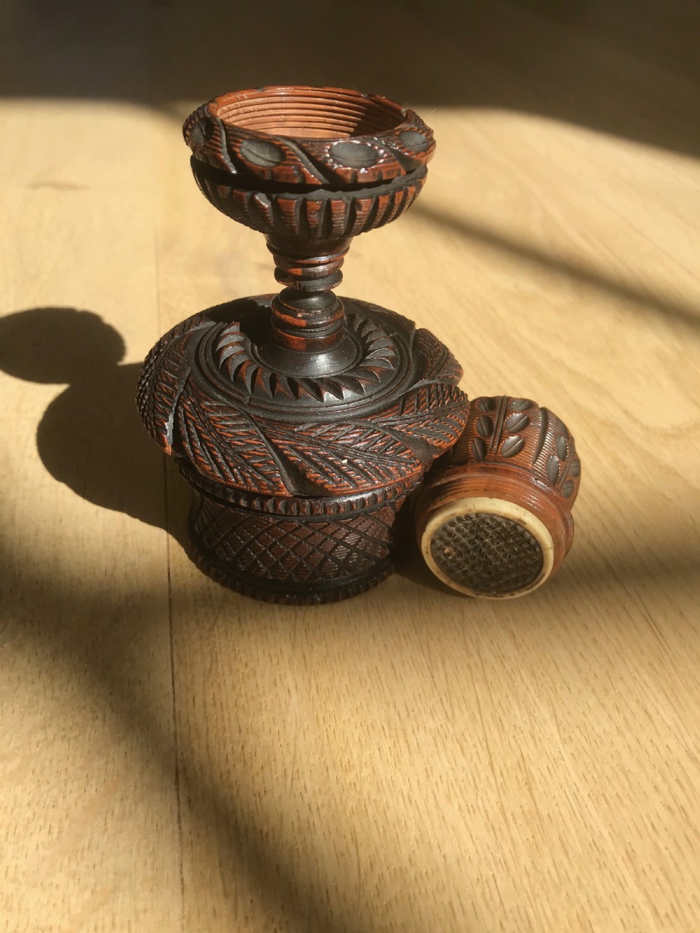Antique Treen Table Nutmeg Grater View IV