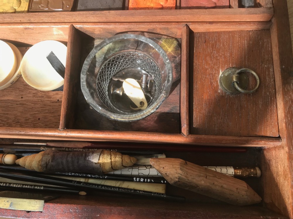 An Artist Paint Box -full of paints and accessories View X