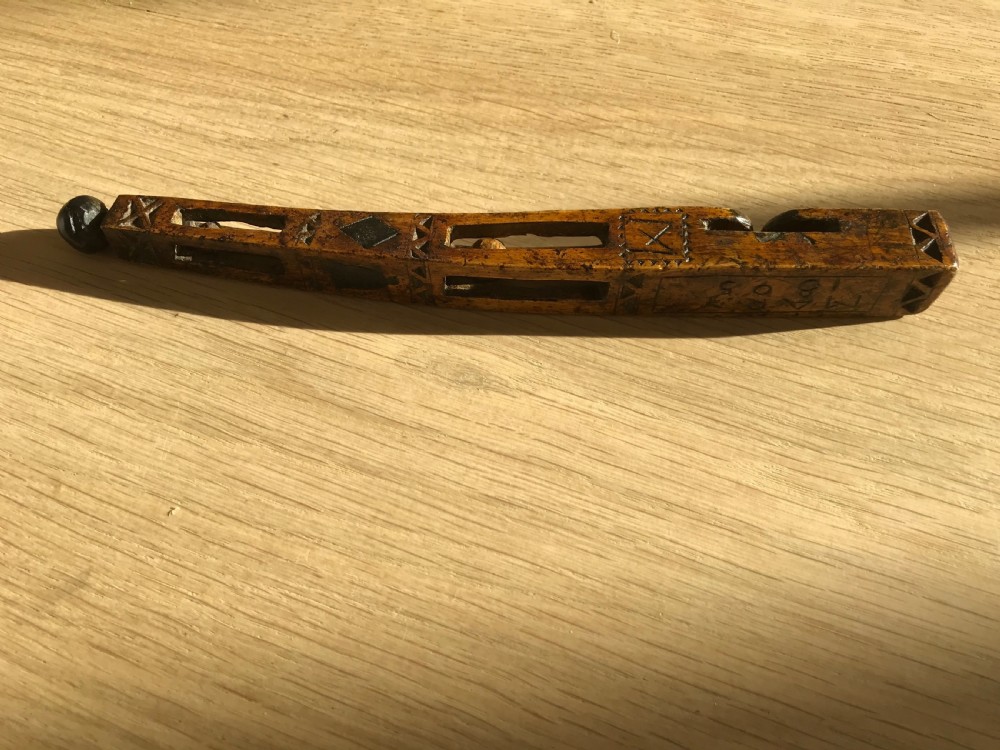 Antique Treen Knitting Sheath - dated 1805 View V
