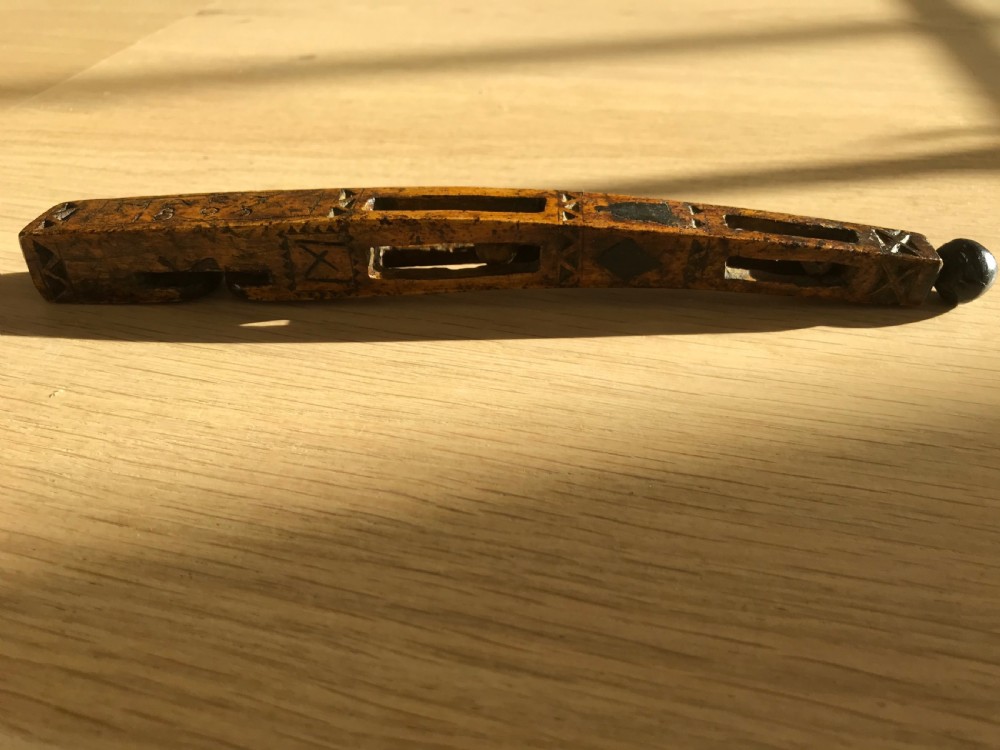 Antique Treen Knitting Sheath - dated 1805 View VII