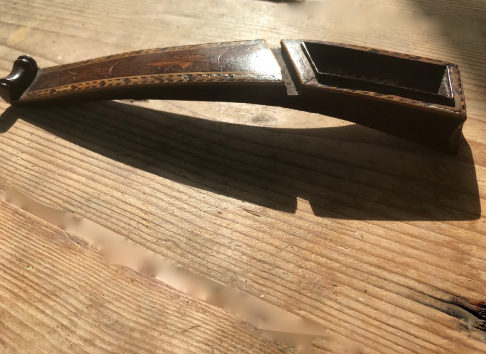 Antique Treen  Knitting Sheath - with motto View VI