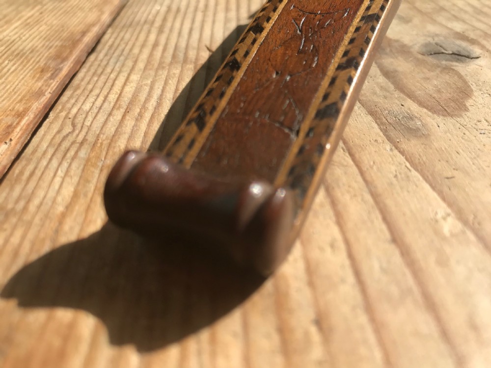 Antique Treen  Knitting Sheath - with motto View IX