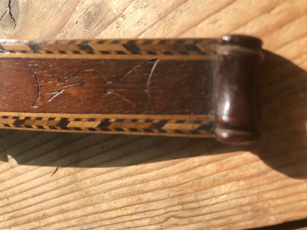 Antique Treen  Knitting Sheath - with motto View X