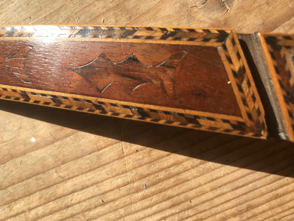 Antique Treen  Knitting Sheath - with motto View XIII