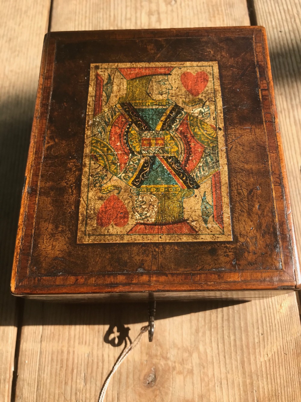 Antique Card Box & Cribbage Board 