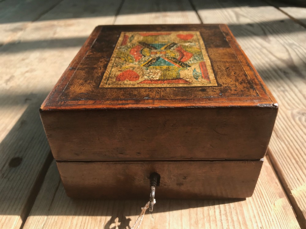 Antique Card Box & Cribbage Board  View II