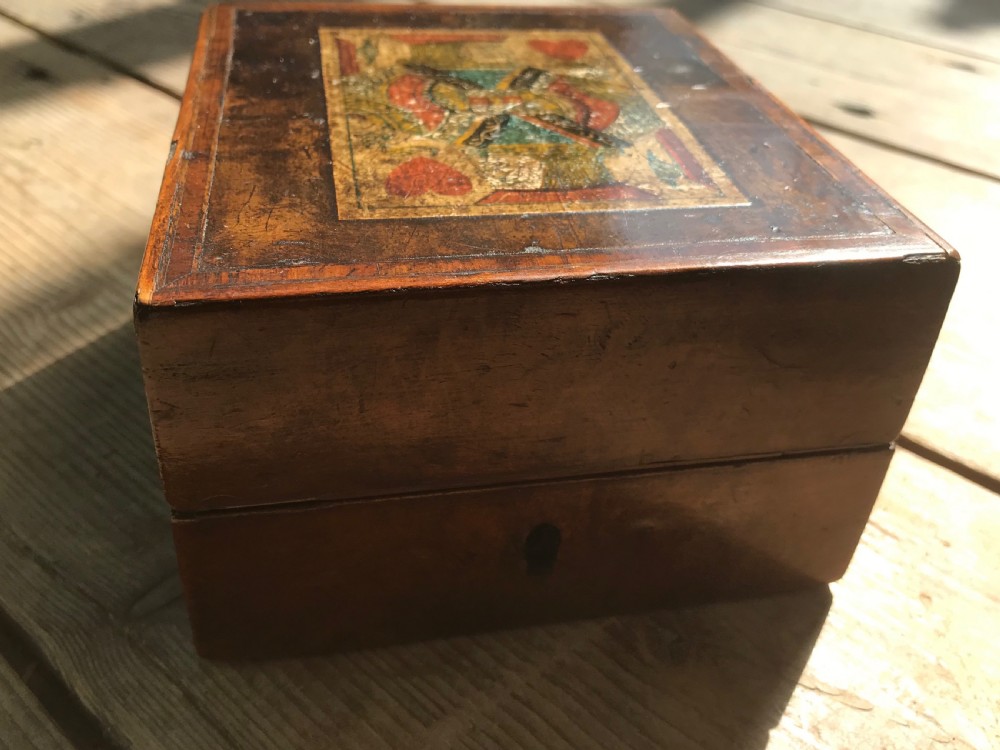 Antique Card Box & Cribbage Board  View V