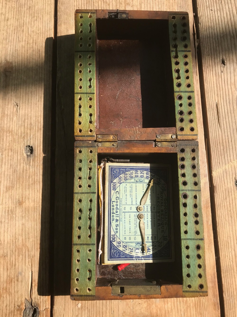 Antique Card Box & Cribbage Board  View VI