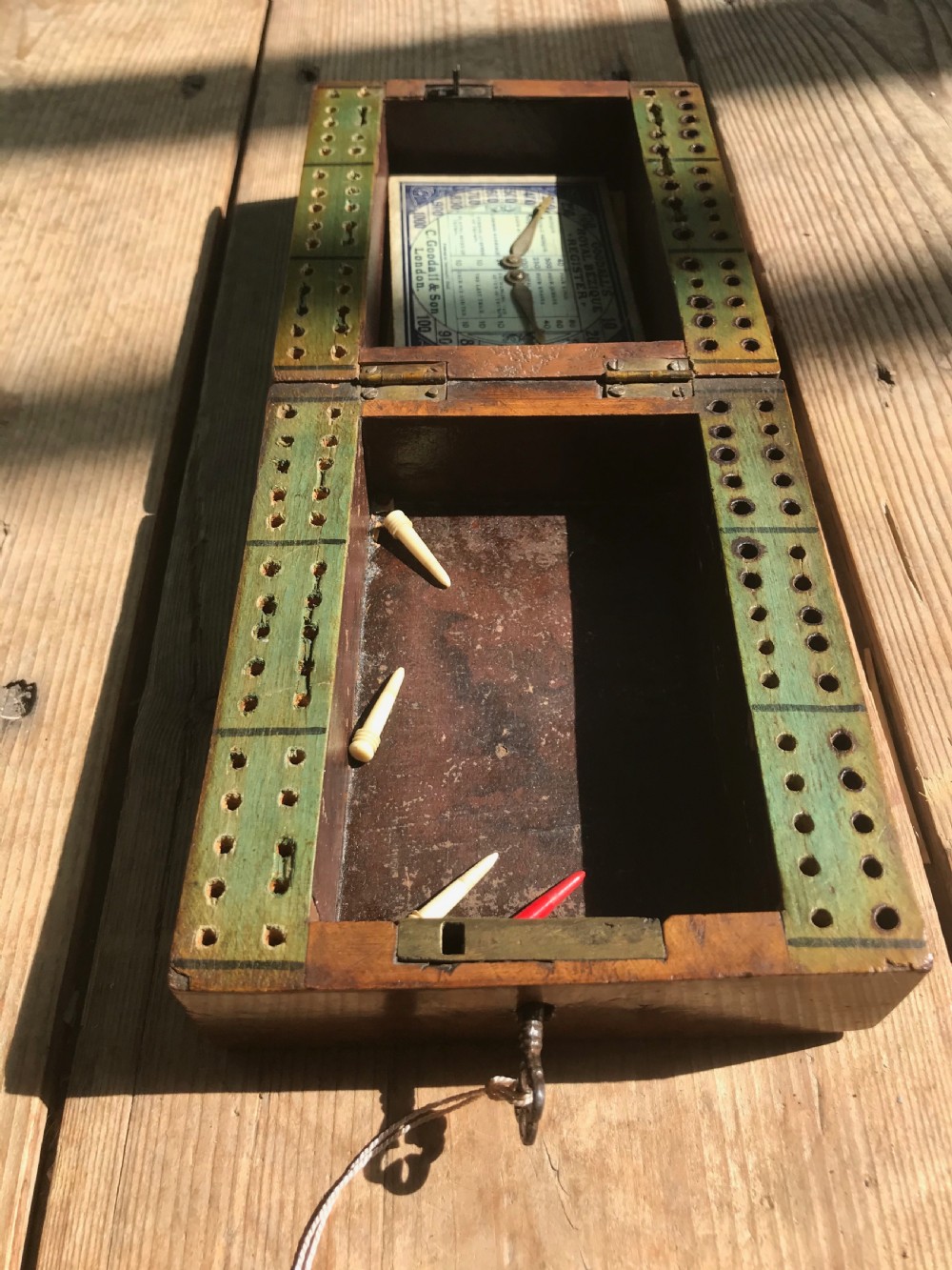 Antique Card Box & Cribbage Board  View VII