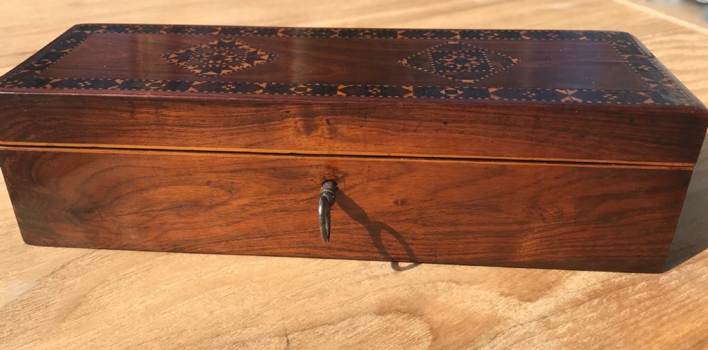 Antique Tunbridge Ware Box - Great for pens etc View IV