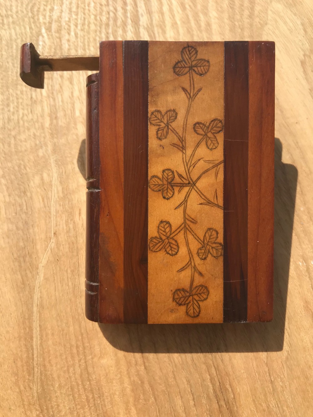 Antique Irish Card Case - treen
