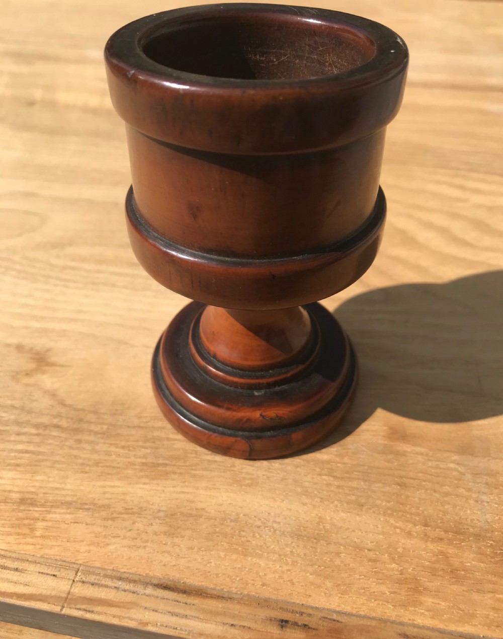 Antique Treen Salt - boxwood View IV