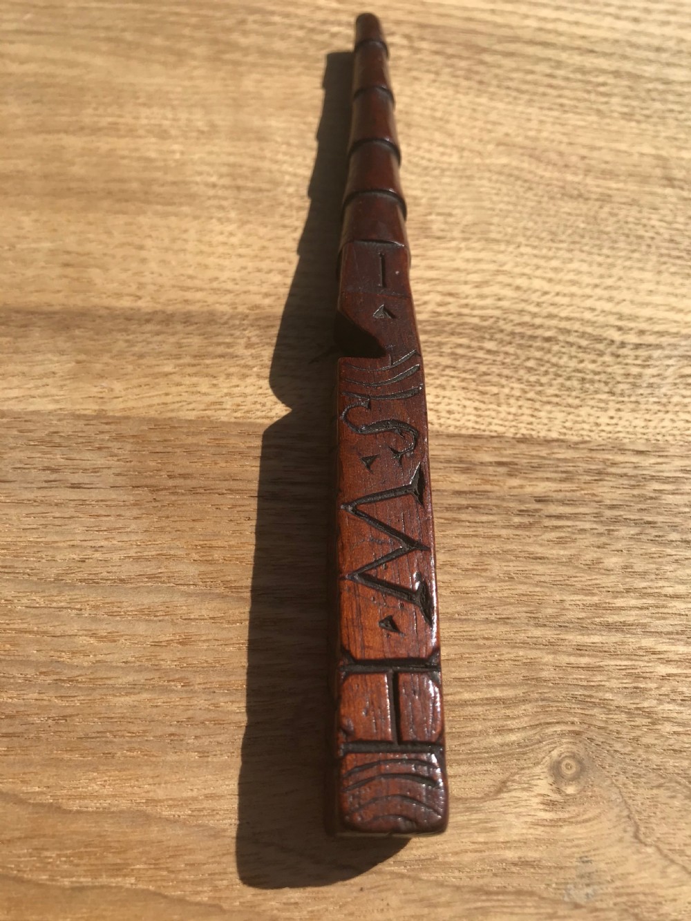 A Rare Antique Welsh Knitting Sheath - treen View III